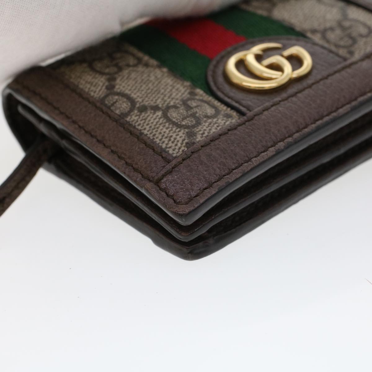 GUCCI GG Canvas Web Sherry Line Ofidia Wallet Beige Red Green 523155 yk7191