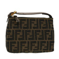 FENDI Zucca Canvas Hand Bag Black Brown 2349-26580-089 yk7204
