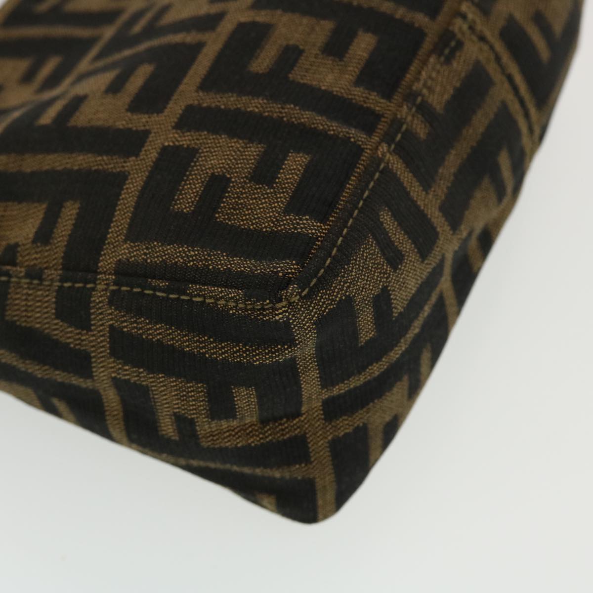 FENDI Zucca Canvas Hand Bag Black Brown 2349-26580-089 yk7204