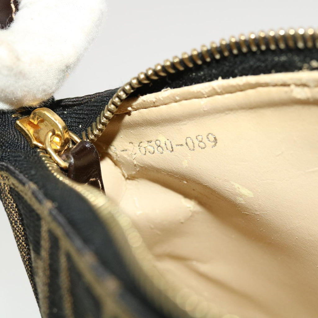 FENDI Zucca Canvas Hand Bag Black Brown 2349-26580-089 yk7204