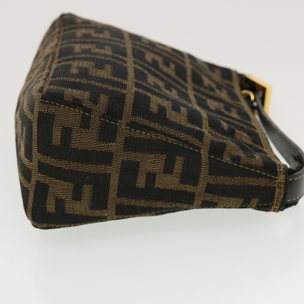 FENDI Zucca Canvas Hand Bag Black Brown 2349-26580-089 yk7204
