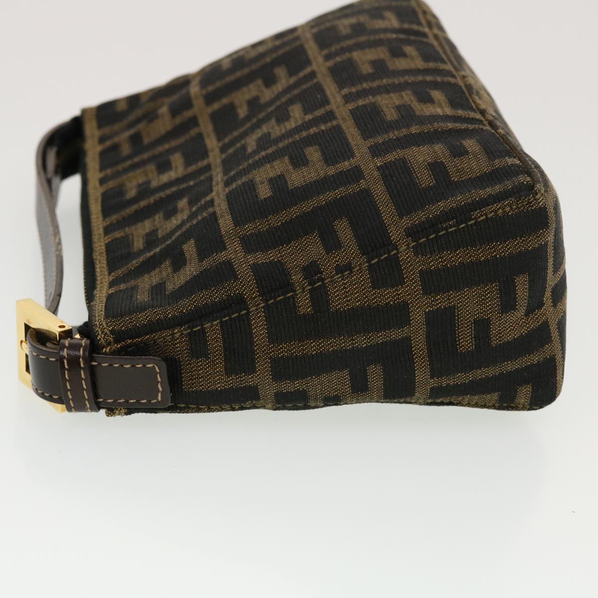 FENDI Zucca Canvas Hand Bag Black Brown 2349-26580-089 yk7204