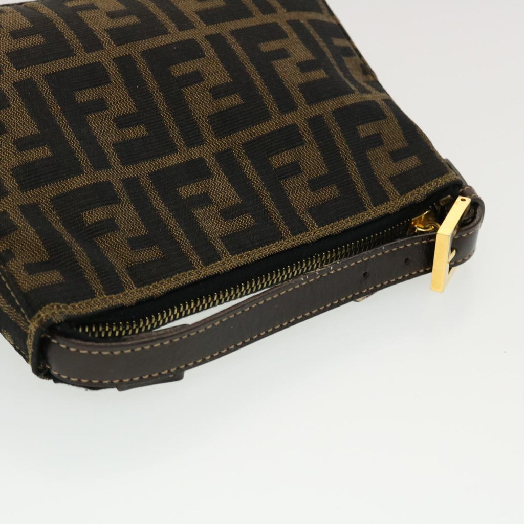 FENDI Zucca Canvas Hand Bag Black Brown 2349-26580-089 yk7204