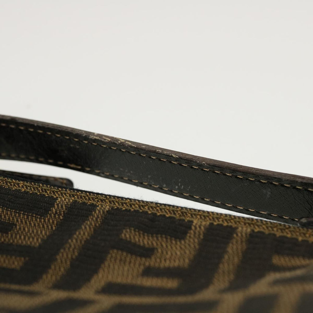 FENDI Zucca Canvas Hand Bag Black Brown 2349-26580-089 yk7204