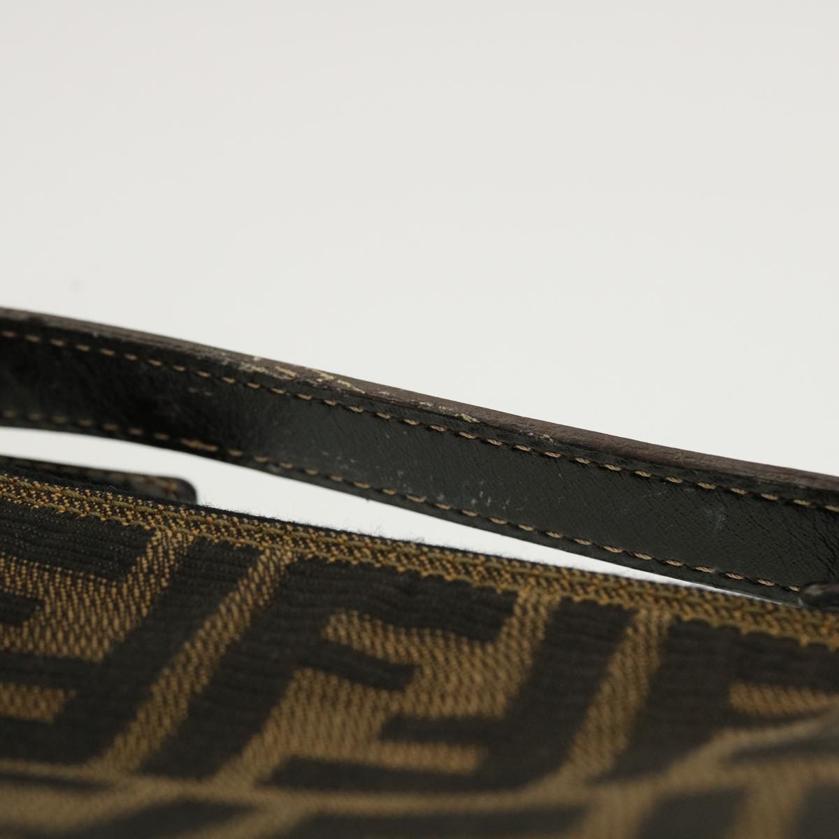 FENDI Zucca Canvas Hand Bag Black Brown 2349-26580-089 yk7204