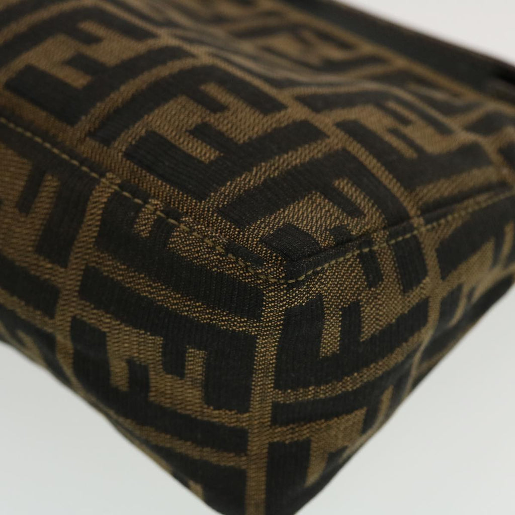 FENDI Zucca Canvas Hand Bag Black Brown 2349-26580-089 yk7204