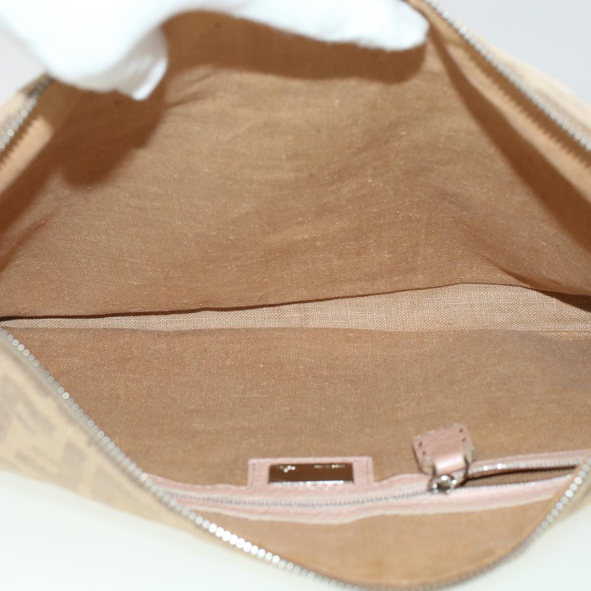 FENDI Zucca Canvas Celeria Shoulder Bag Beige yk7228