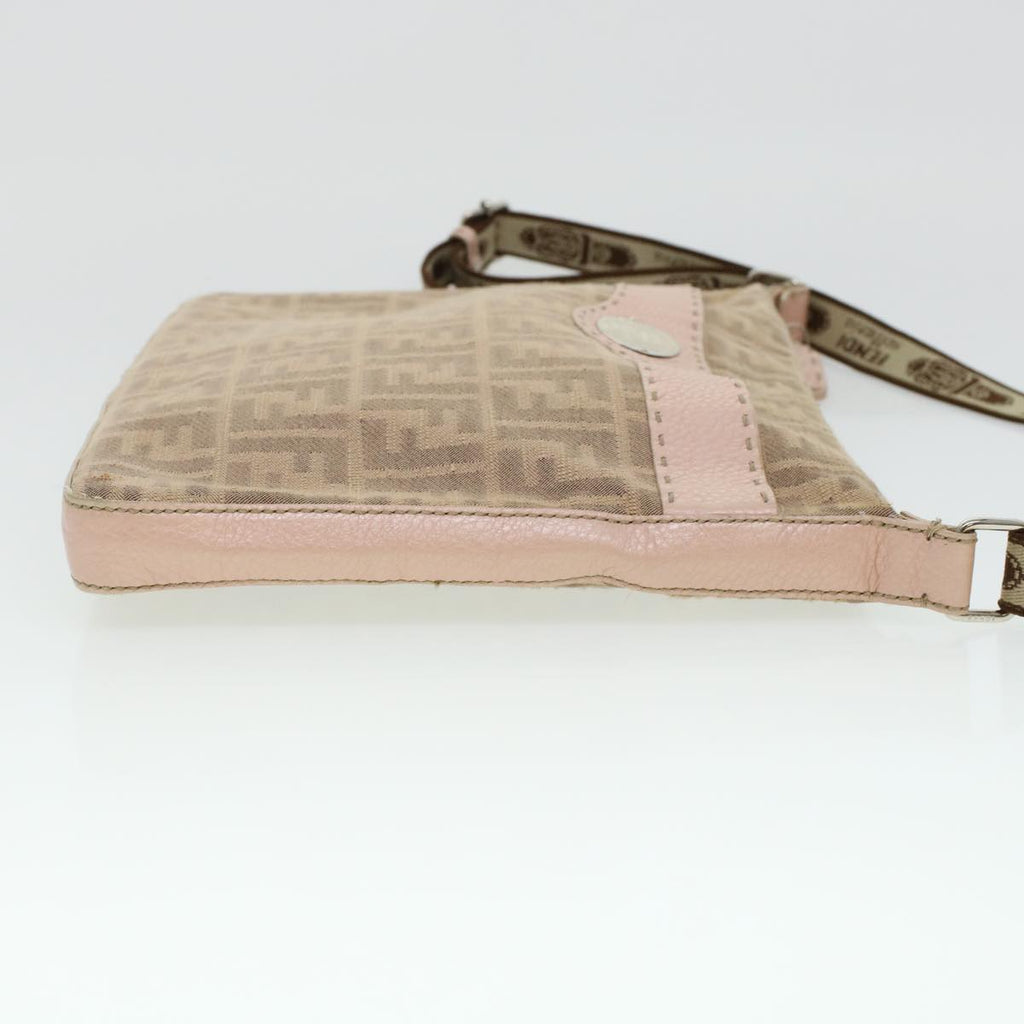 FENDI Zucca Canvas Celeria Shoulder Bag Beige yk7228