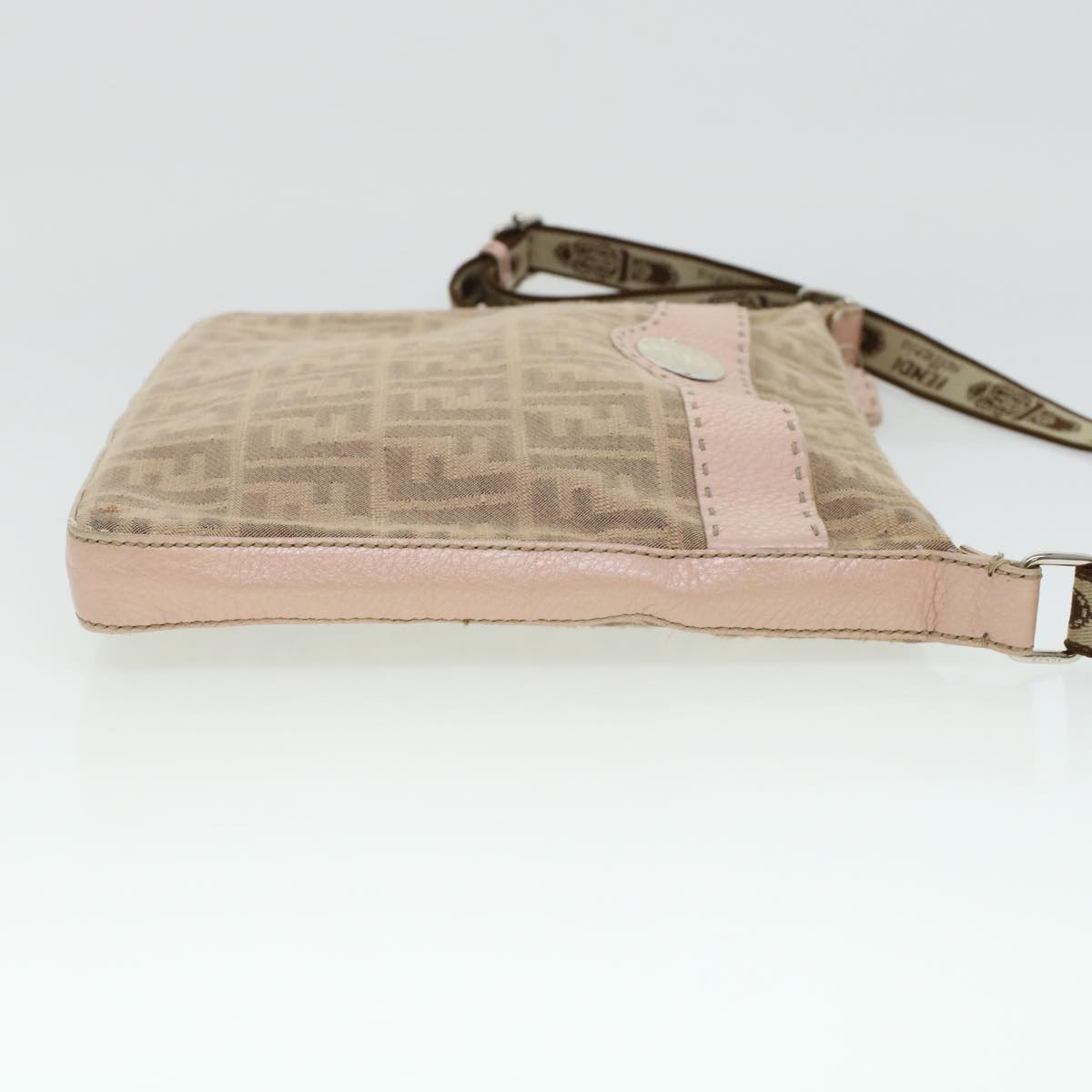 FENDI Zucca Canvas Celeria Shoulder Bag Beige yk7228