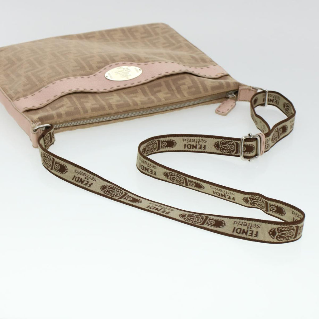 FENDI Zucca Canvas Celeria Shoulder Bag Beige yk7228