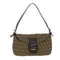 FENDI Zucchino Canvas Mamma Baguette Shoulder Bag Beige yk7232