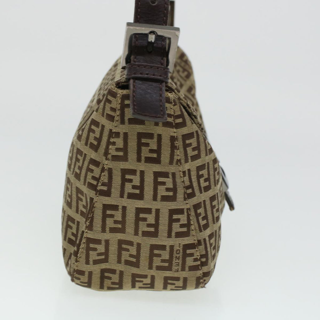 FENDI Zucchino Canvas Mamma Baguette Shoulder Bag Beige yk7232