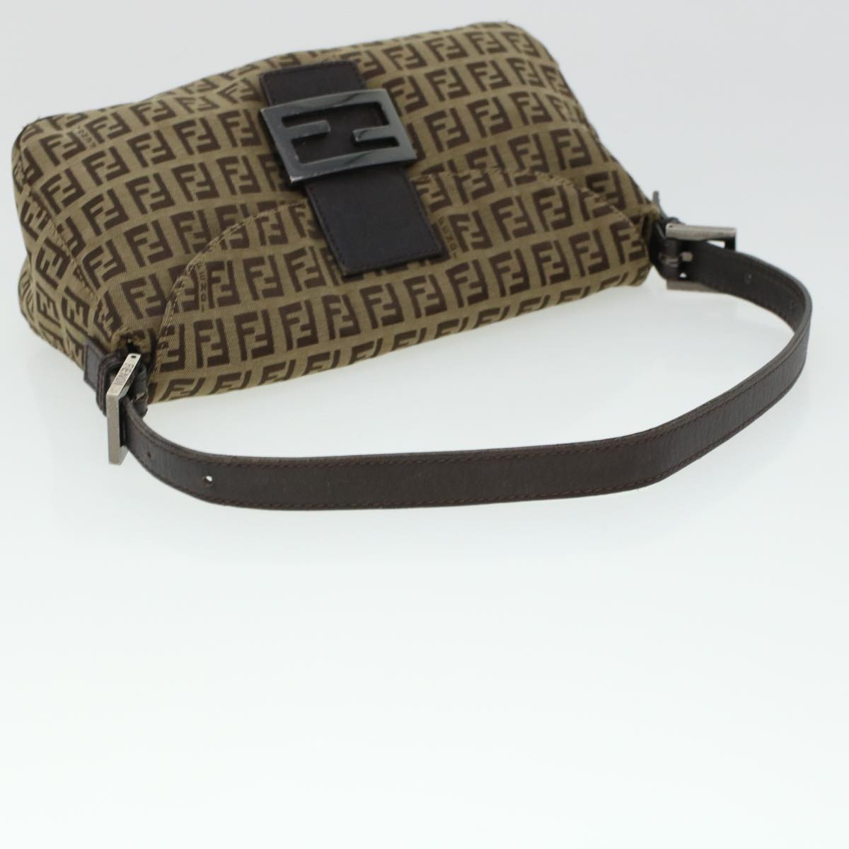 FENDI Zucchino Canvas Mamma Baguette Shoulder Bag Beige yk7232