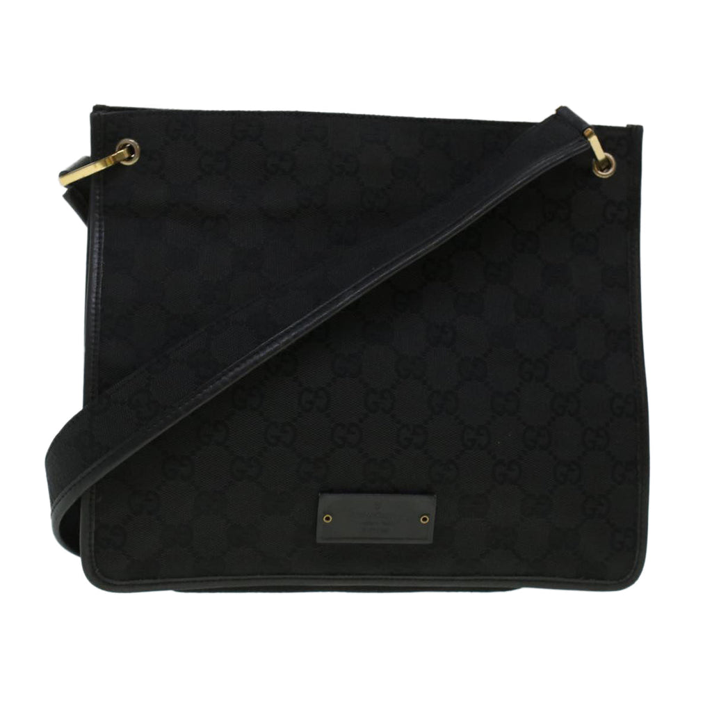 GUCCI GG Canvas Shoulder Bag Black 91762 yk7260