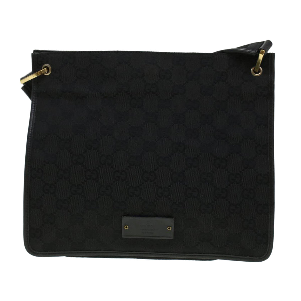 GUCCI GG Canvas Shoulder Bag Black 91762 yk7260