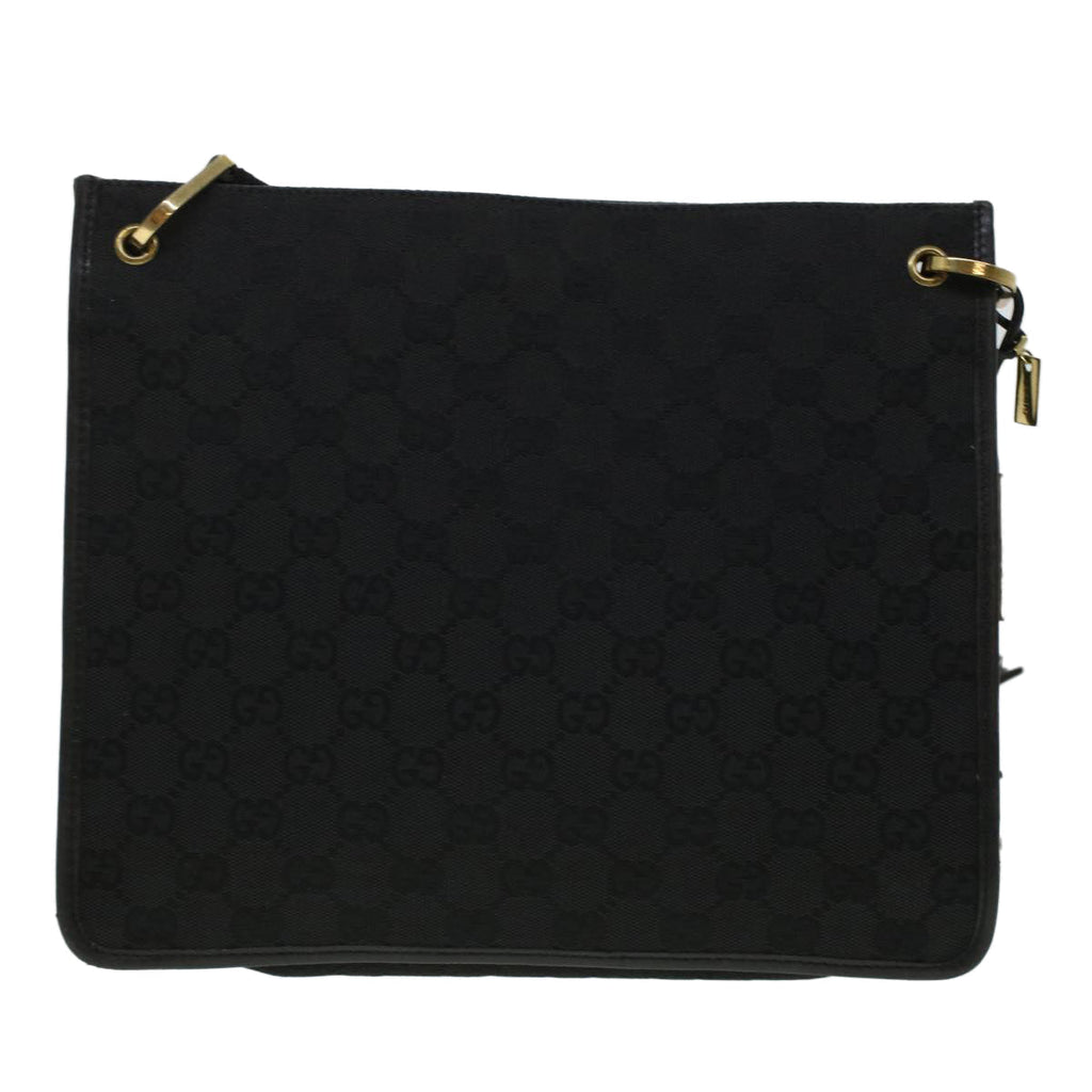GUCCI GG Canvas Shoulder Bag Black 91762 yk7260