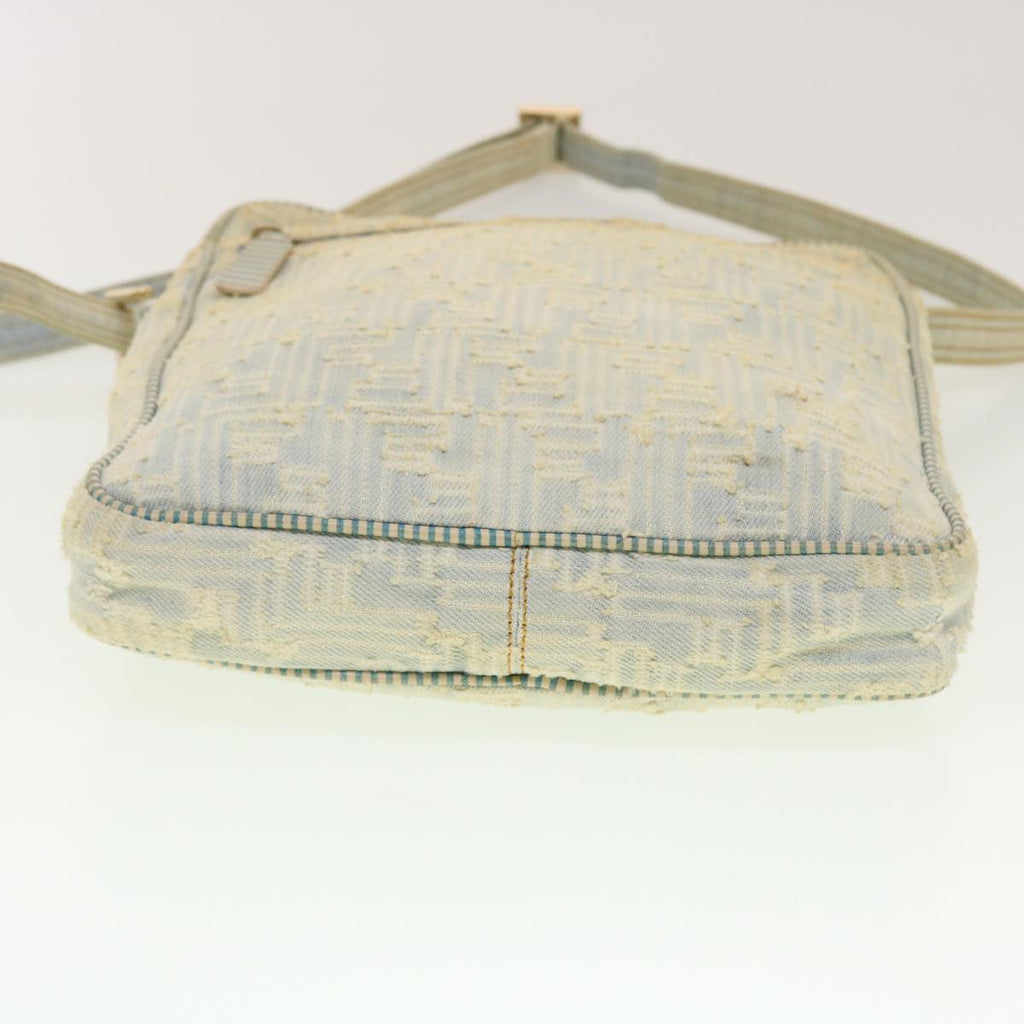 FENDI Zucca Canvas Shoulder Bag Blue yk7325