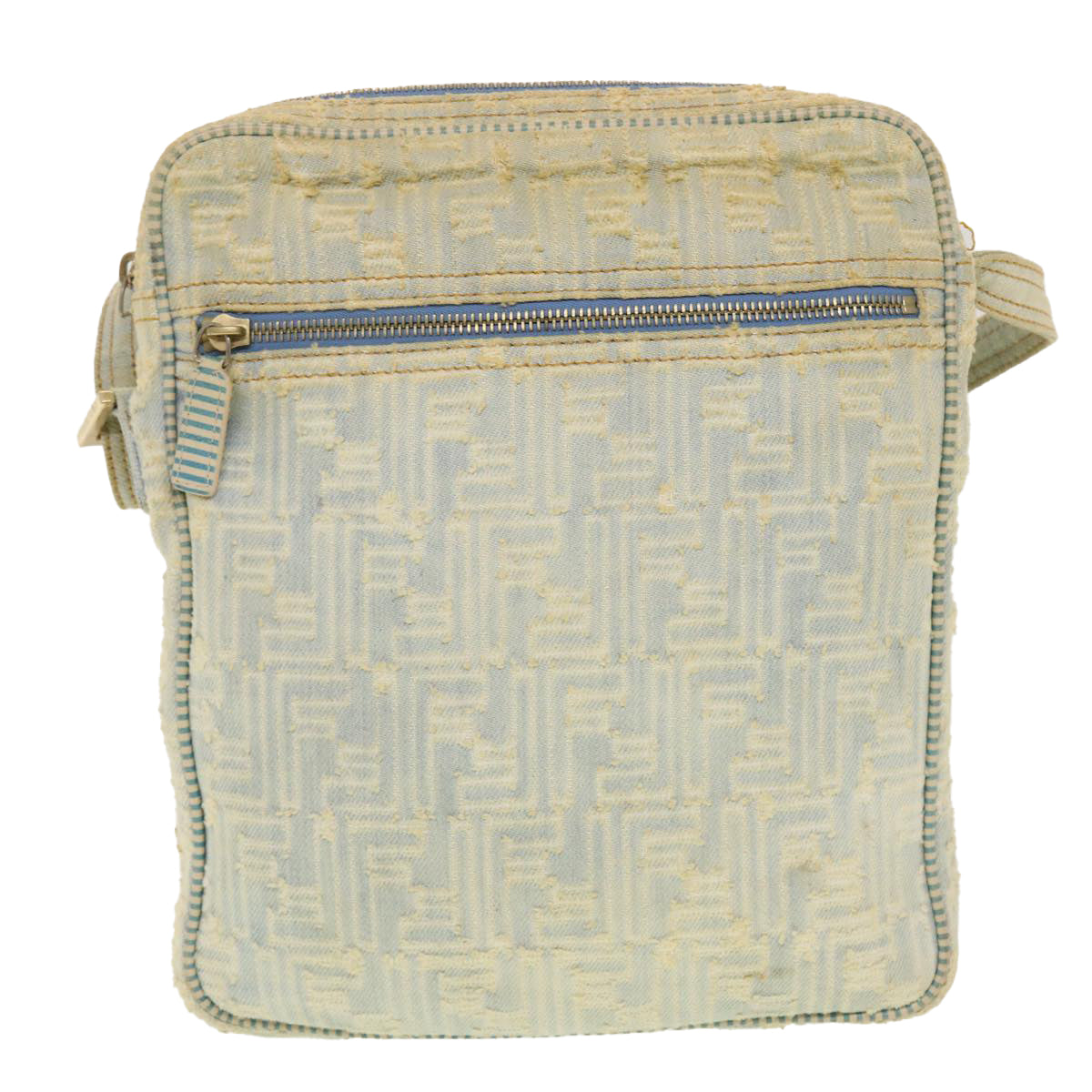 FENDI Zucca Canvas Shoulder Bag Blue yk7325