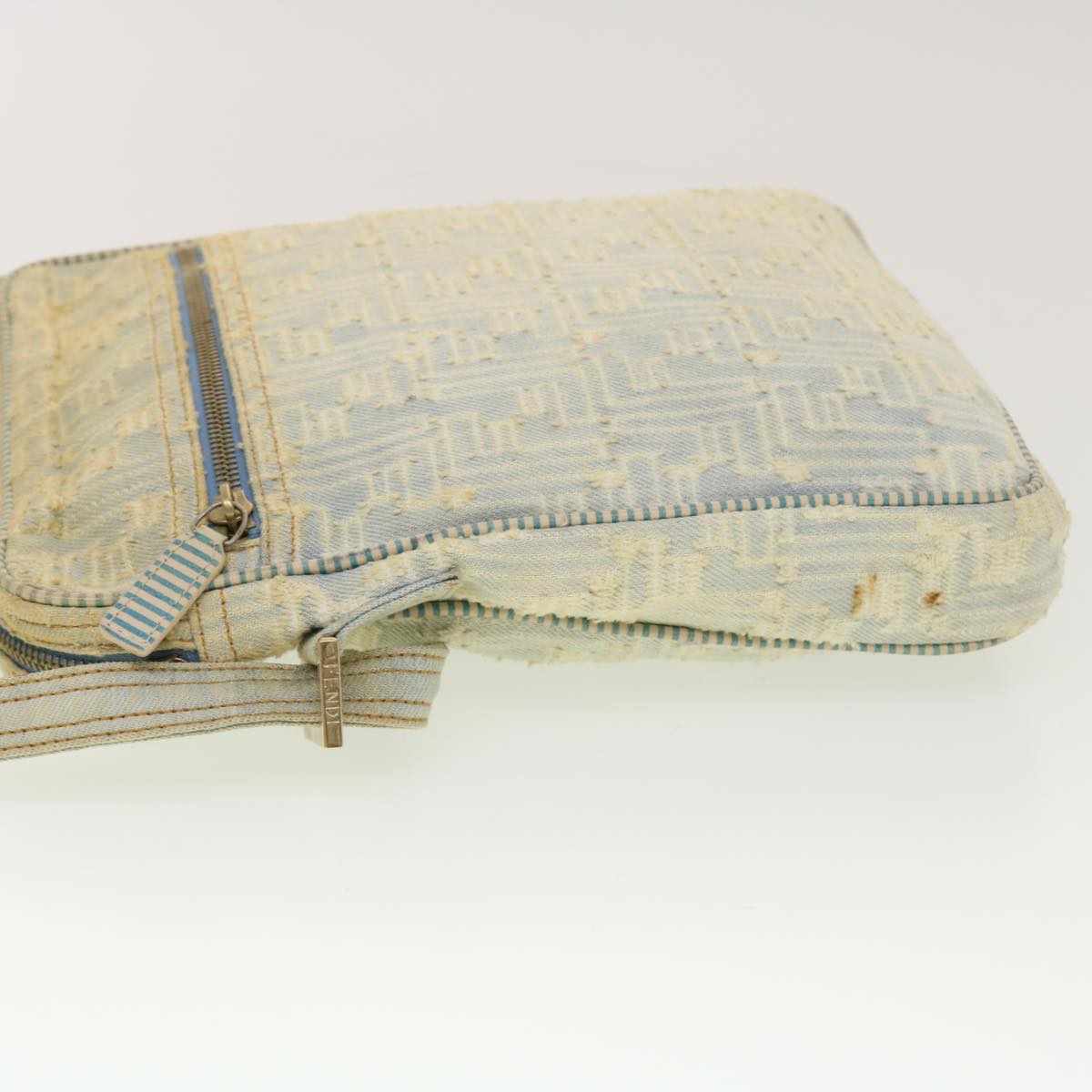 FENDI Zucca Canvas Shoulder Bag Blue yk7325