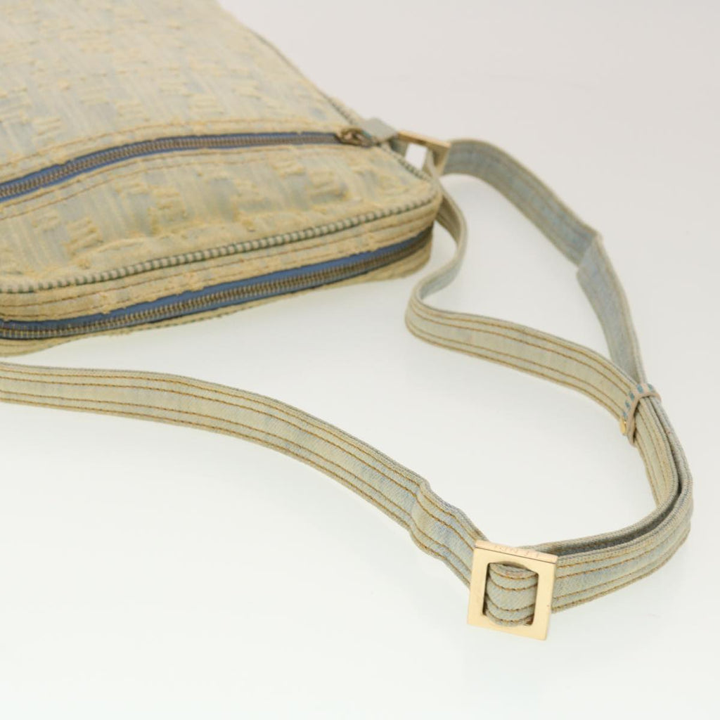FENDI Zucca Canvas Shoulder Bag Blue yk7325