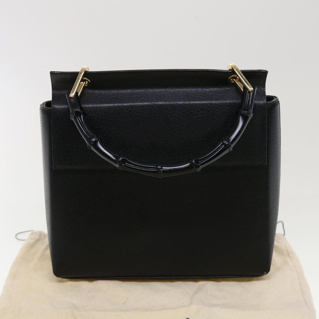 GUCCI Bamboo Hand Bag Leather Black 001.3444.1887 yk7365B
