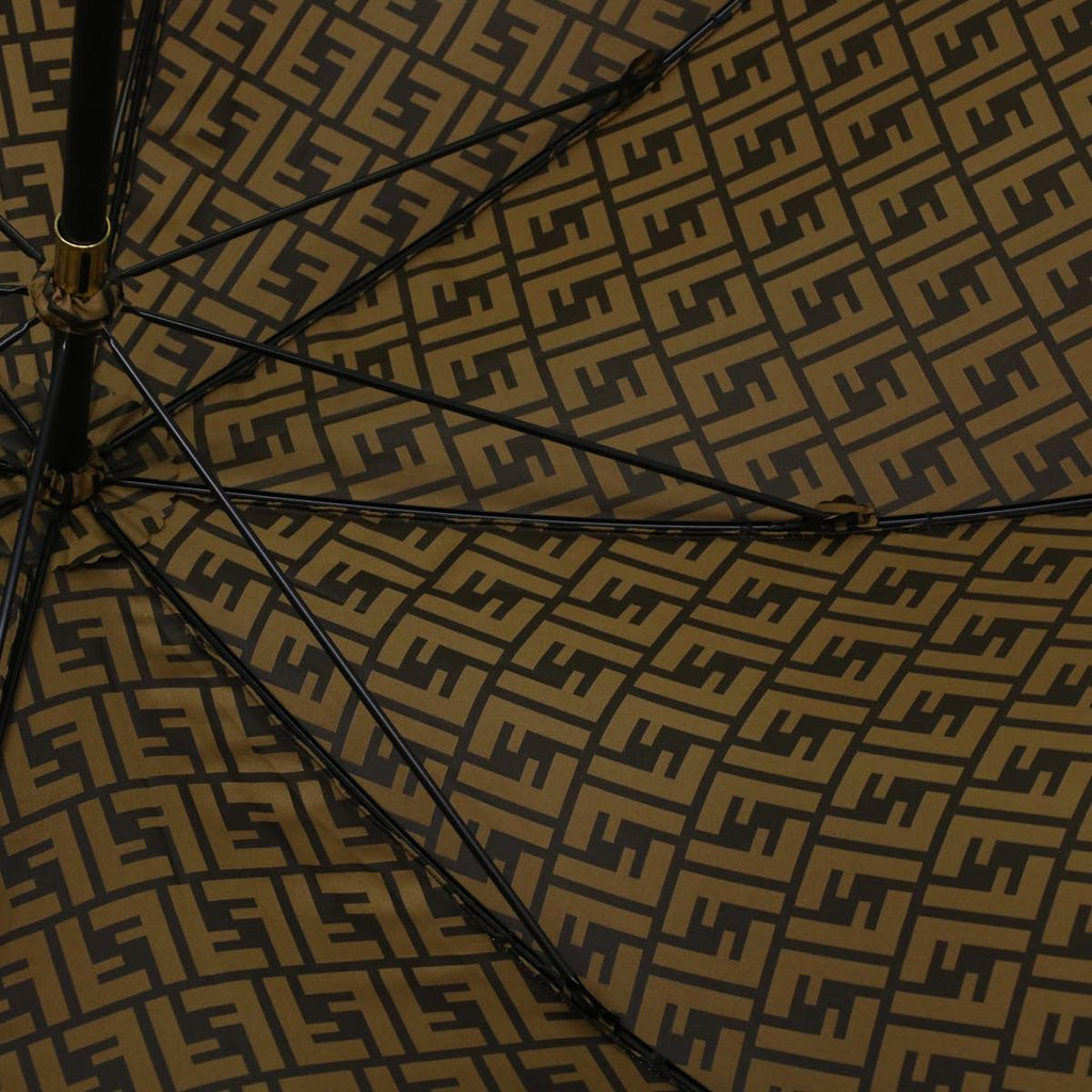 FENDI Zucca Canvas Umbrella Nylon Brown Black yk7408B