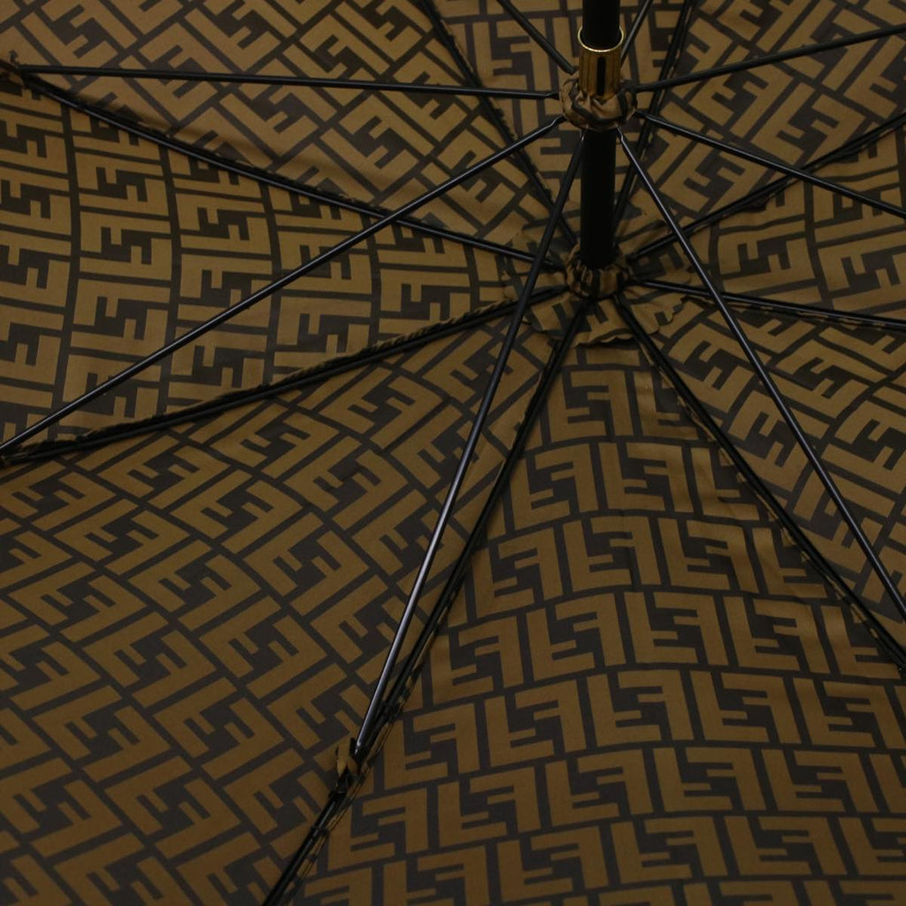 FENDI Zucca Canvas Umbrella Nylon Brown Black yk7408B