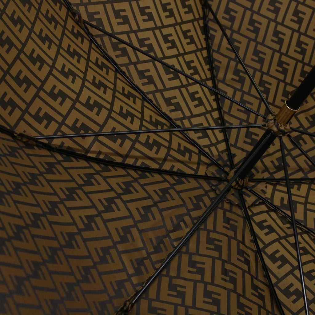 FENDI Zucca Canvas Umbrella Nylon Brown Black yk7408B