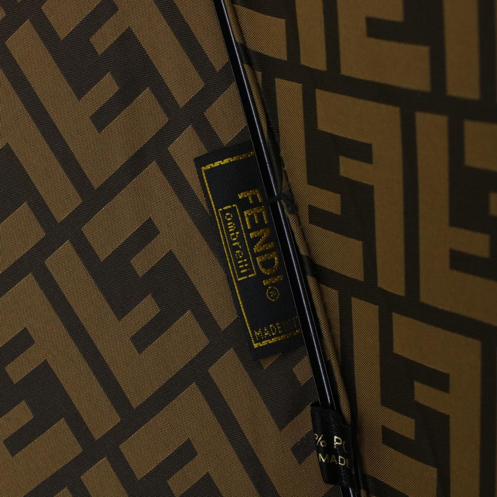 FENDI Zucca Canvas Umbrella Nylon Brown Black yk7408B