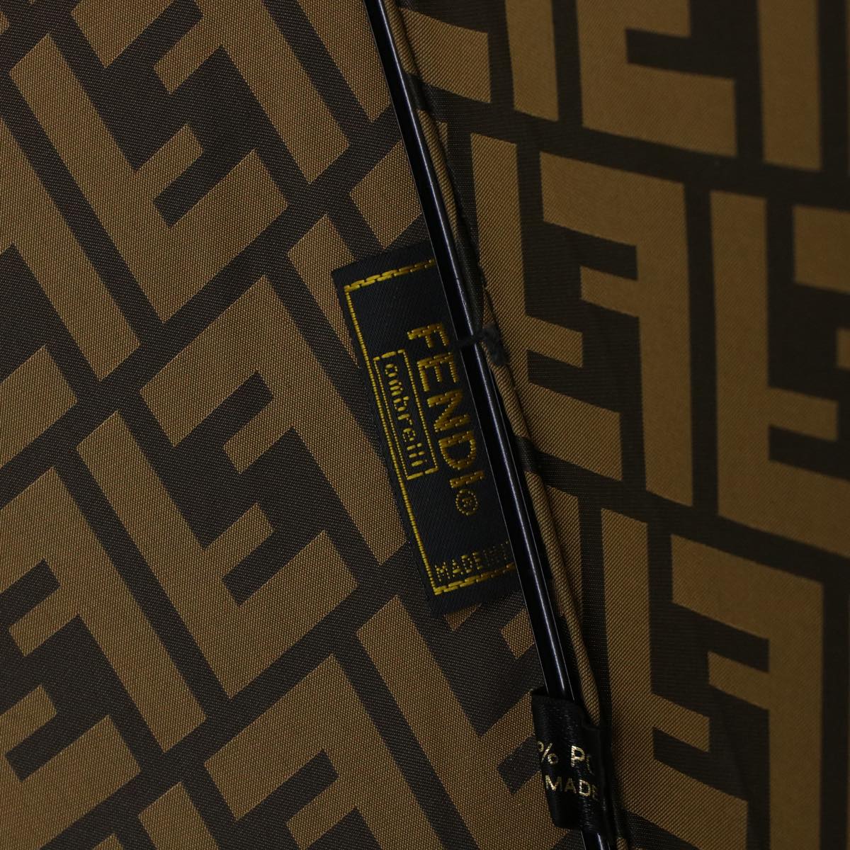 FENDI Zucca Canvas Umbrella Nylon Brown Black yk7408B
