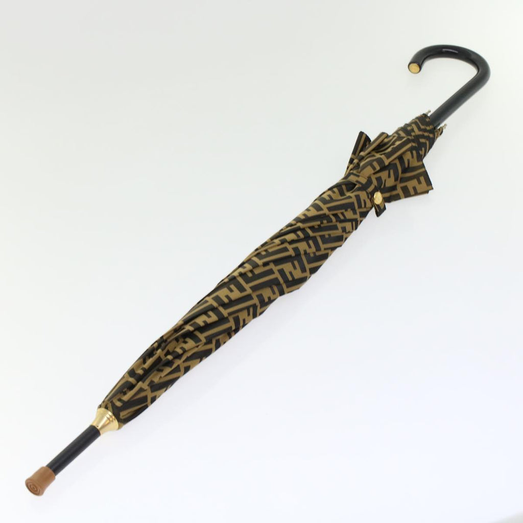 FENDI Zucca Canvas Umbrella Nylon Brown Black yk7408B