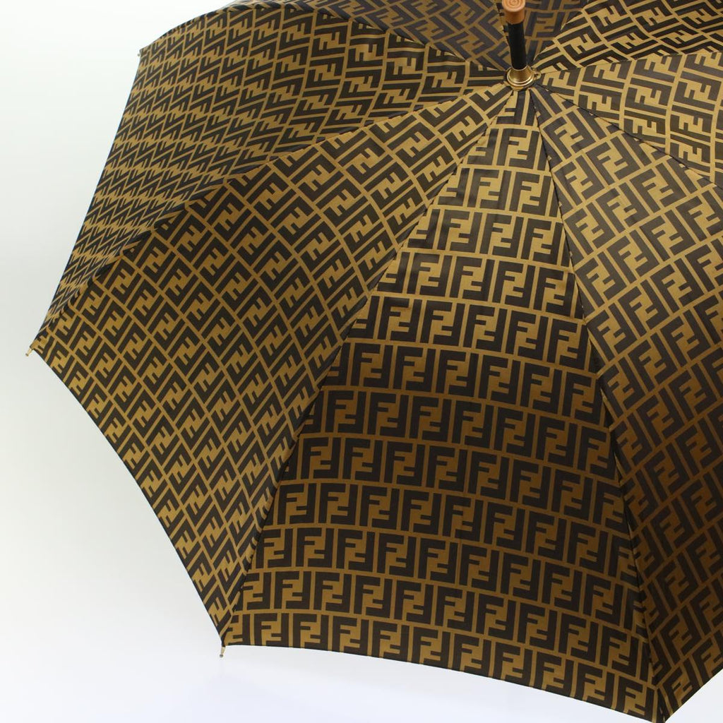 FENDI Zucca Canvas Umbrella Nylon Brown Black yk7408B