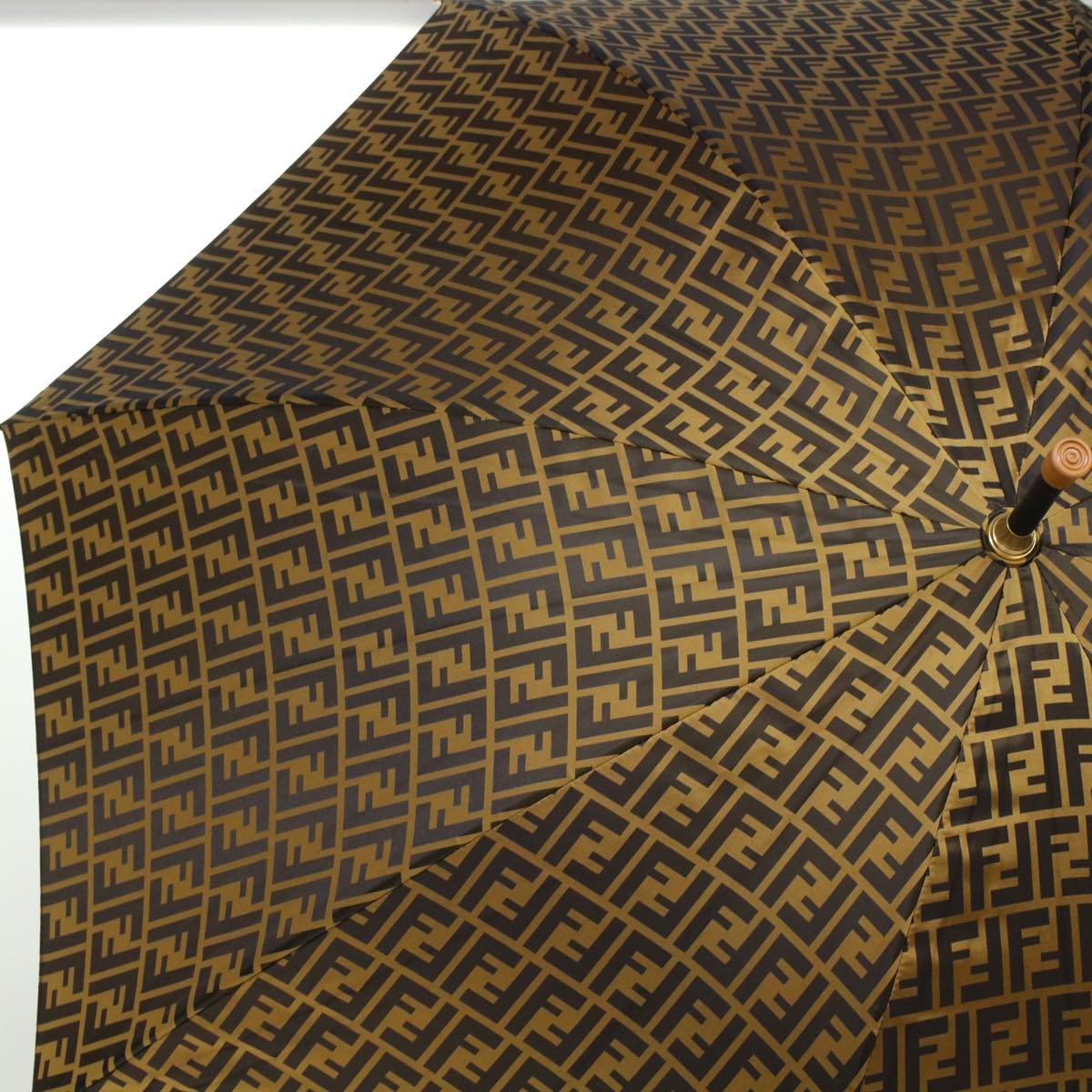 FENDI Zucca Canvas Umbrella Nylon Brown Black yk7408B
