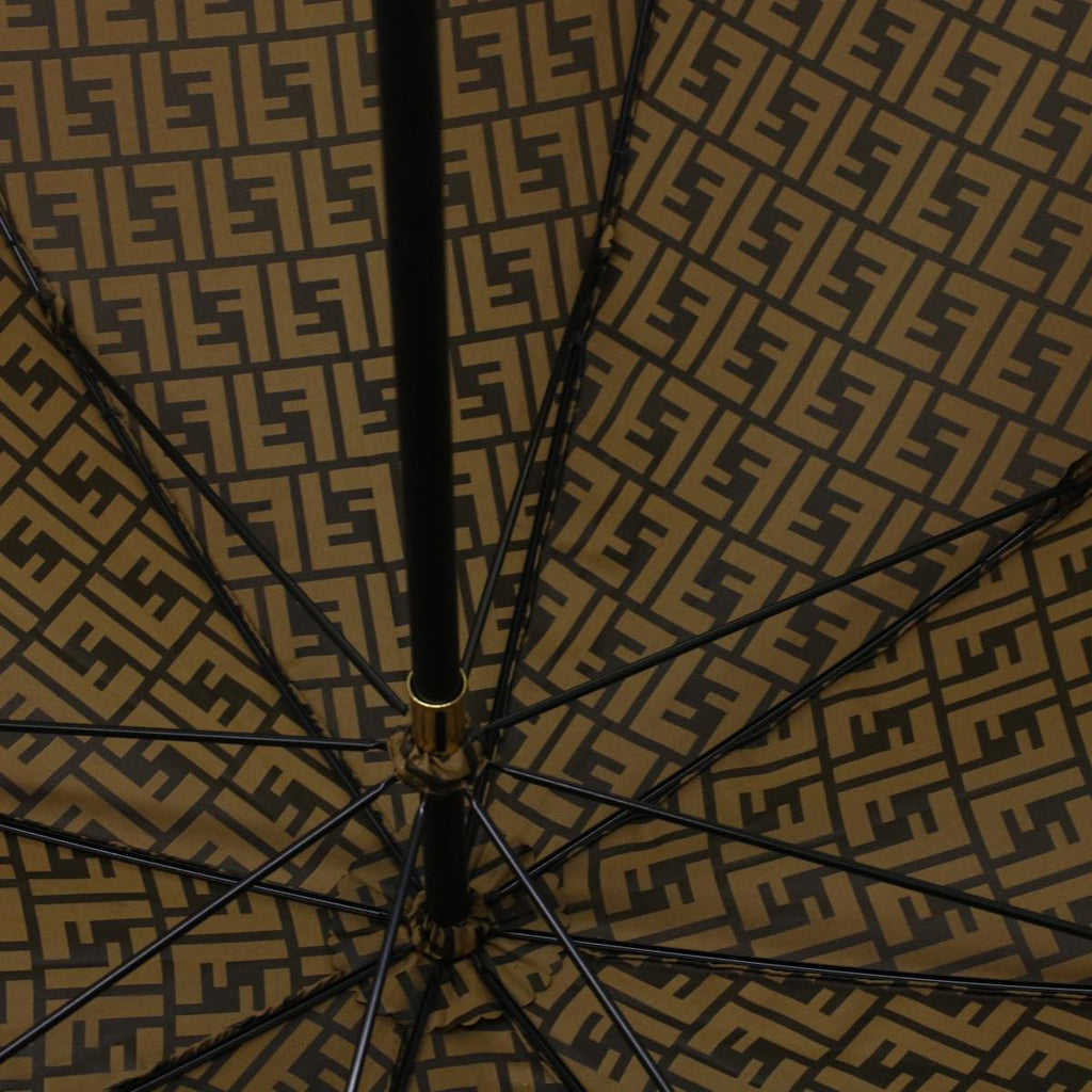 FENDI Zucca Canvas Umbrella Nylon Brown Black yk7408B