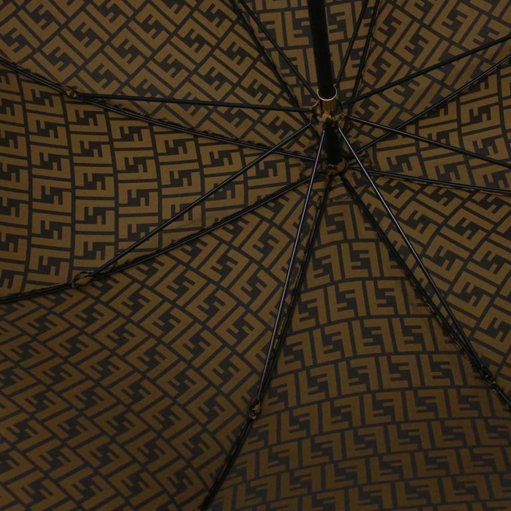 FENDI Zucca Canvas Umbrella Nylon Brown Black yk7409B