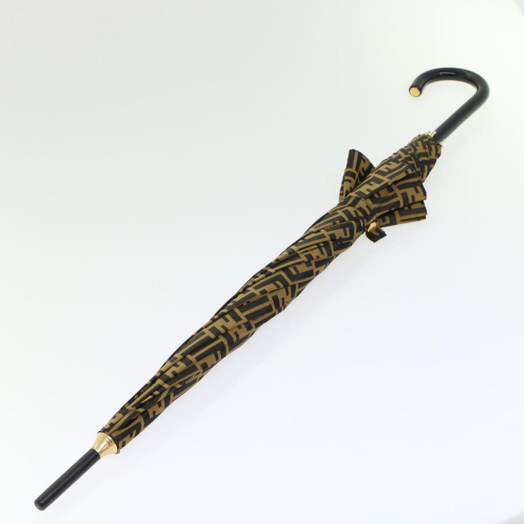 FENDI Zucca Canvas Umbrella Nylon Brown Black yk7409B