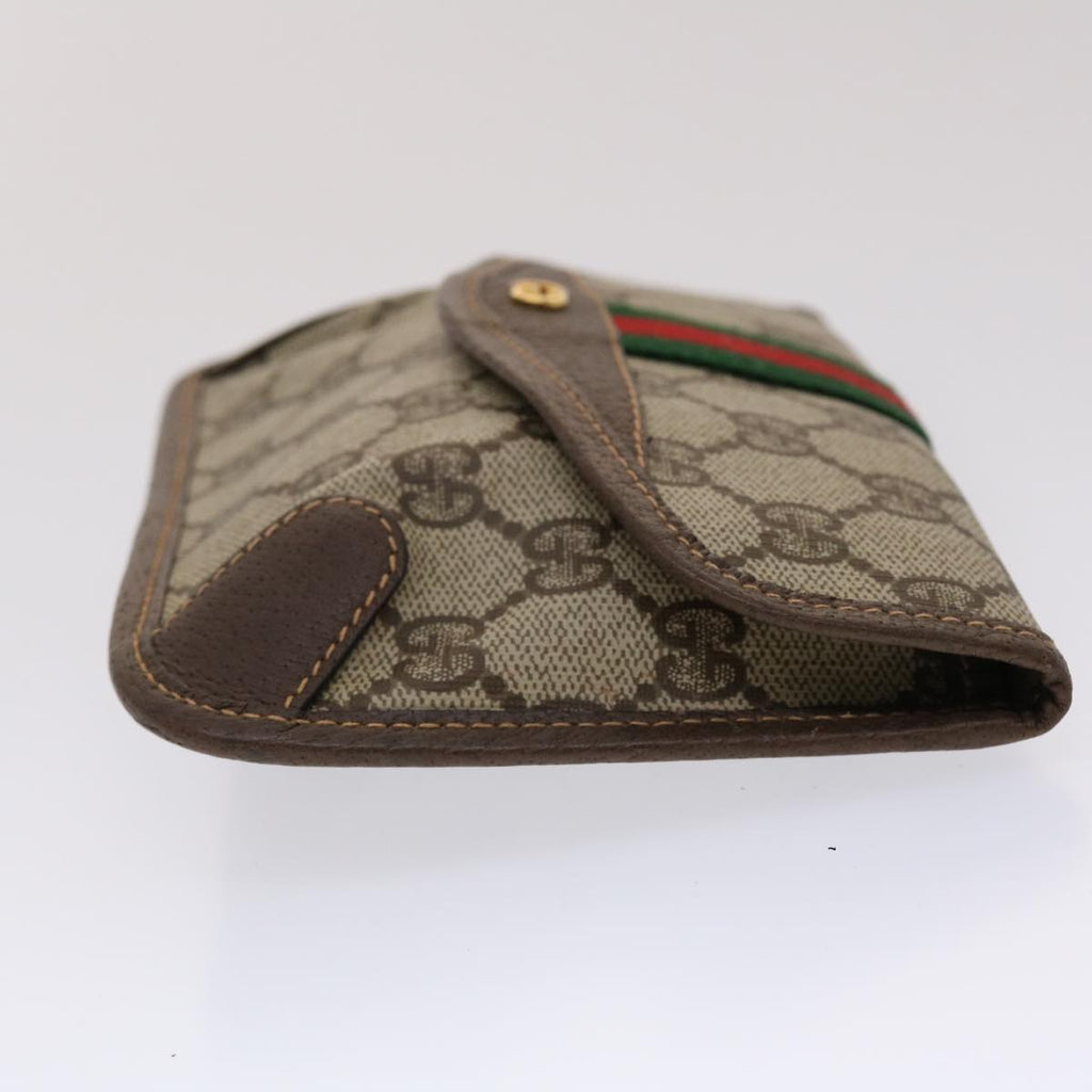 GUCCI GG Canvas Web Sherry Line Pouch PVC Leather Beige Red Green yk7426