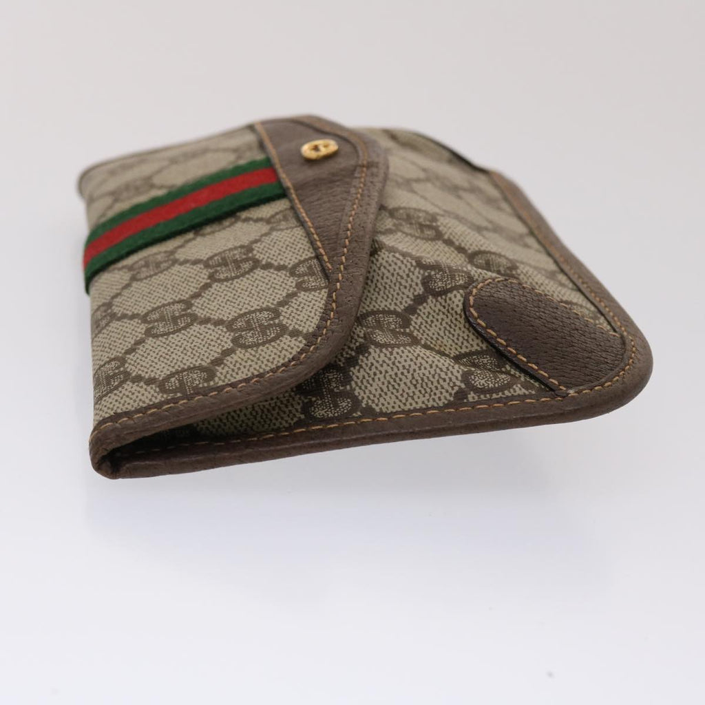 GUCCI GG Canvas Web Sherry Line Pouch PVC Leather Beige Red Green yk7426