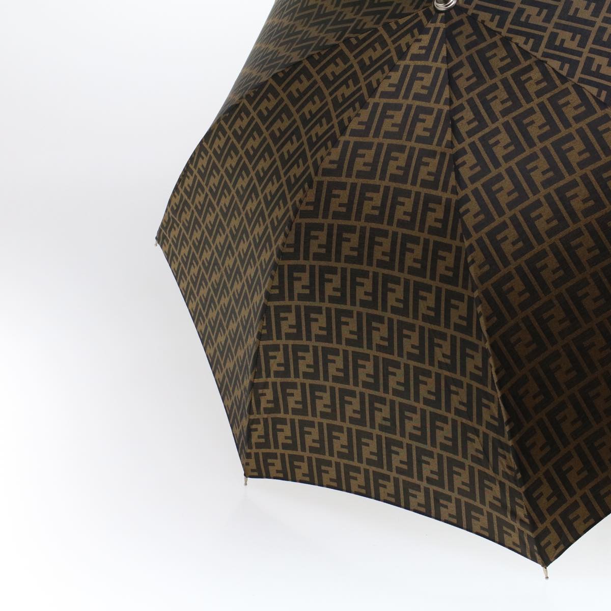 FENDI Zucca Canvas Umbrella Nylon Brown Black yk7439