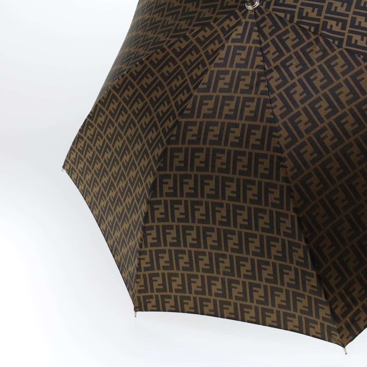 FENDI Zucca Canvas Umbrella Nylon Brown Black yk7439