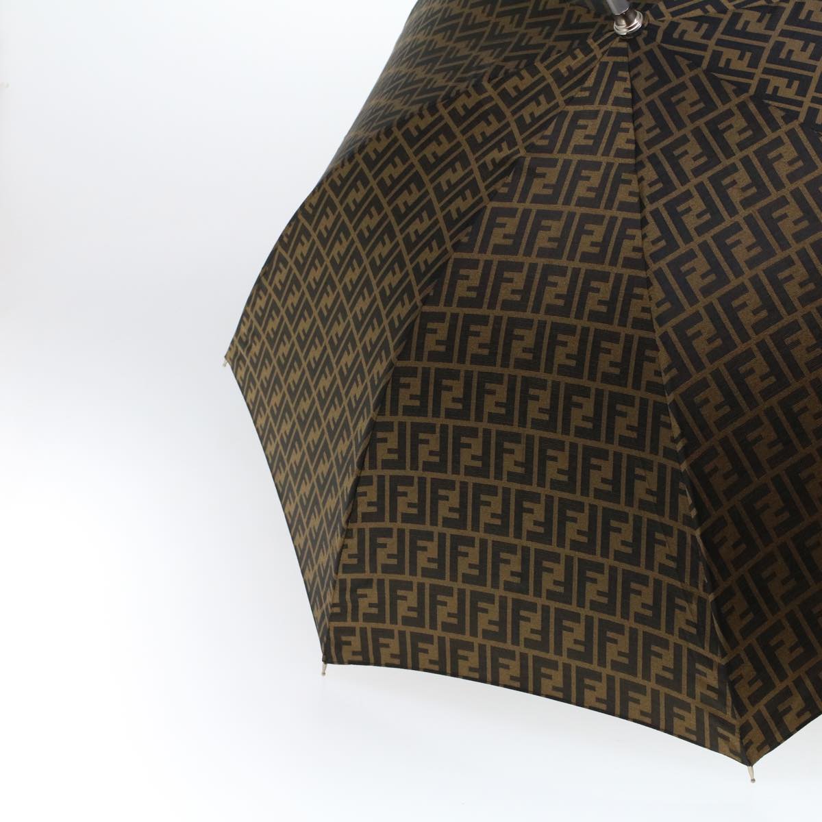 FENDI Zucca Canvas Umbrella Nylon Brown Black yk7439