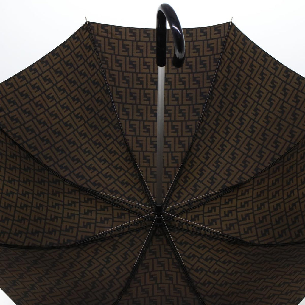 FENDI Zucca Canvas Umbrella Nylon Brown Black yk7439