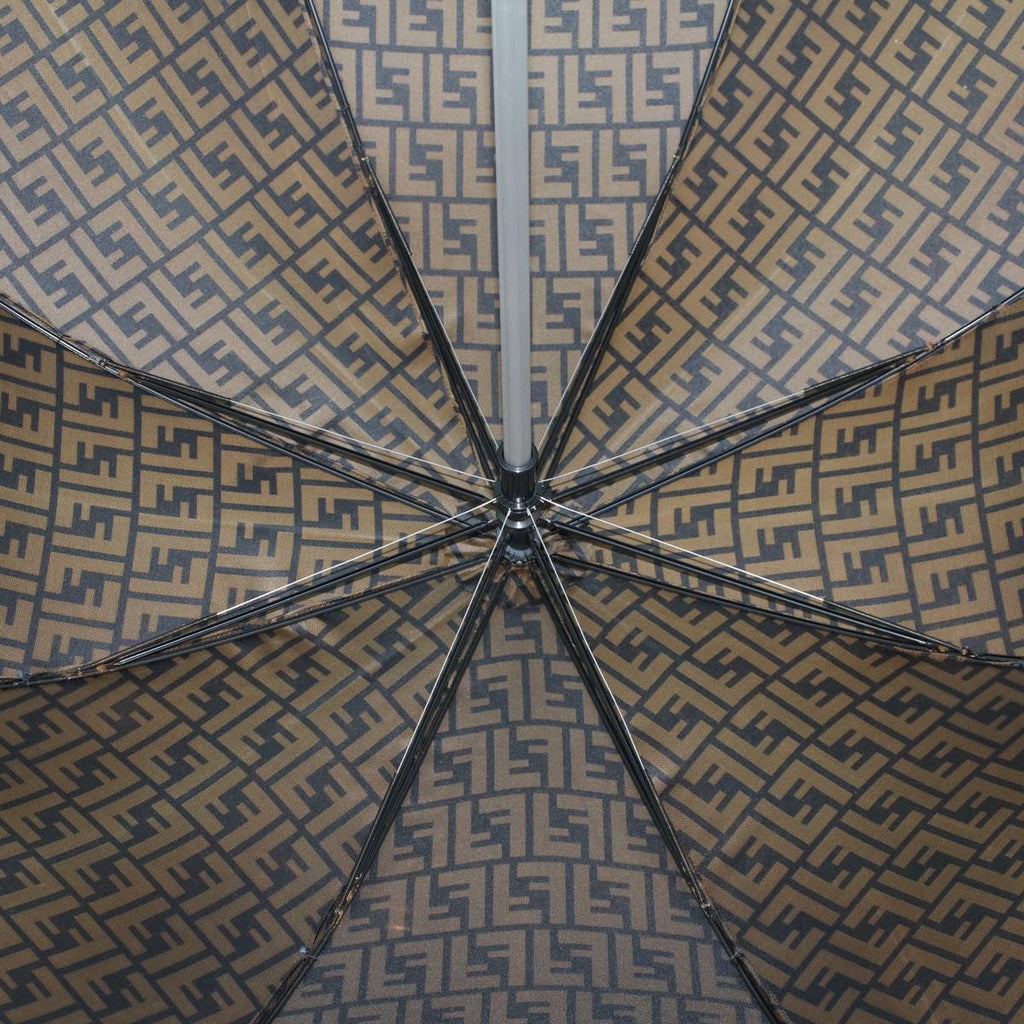 FENDI Zucca Canvas Umbrella Nylon Brown Black yk7439