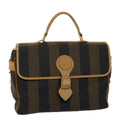 FENDI Pecan Canvas Hand Bag Black Brown yk7457