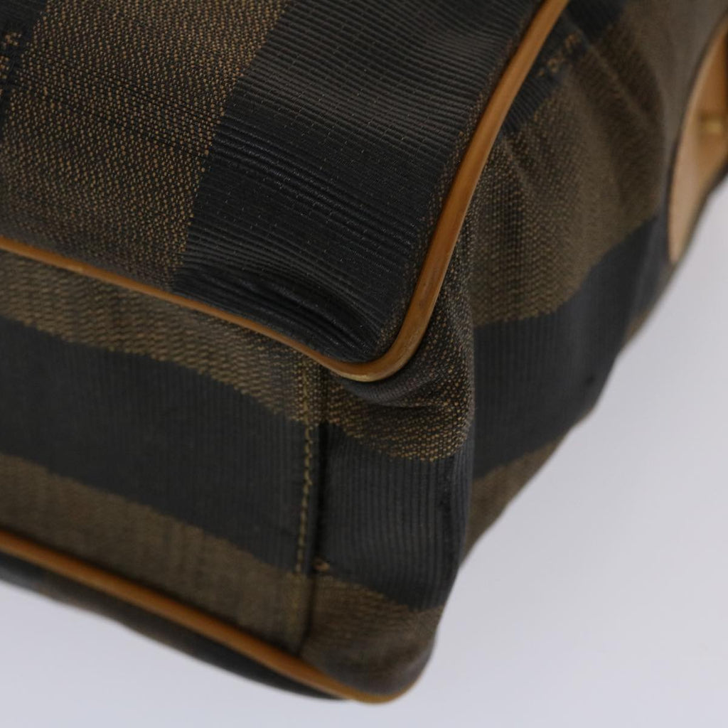 FENDI Pecan Canvas Hand Bag Black Brown yk7457