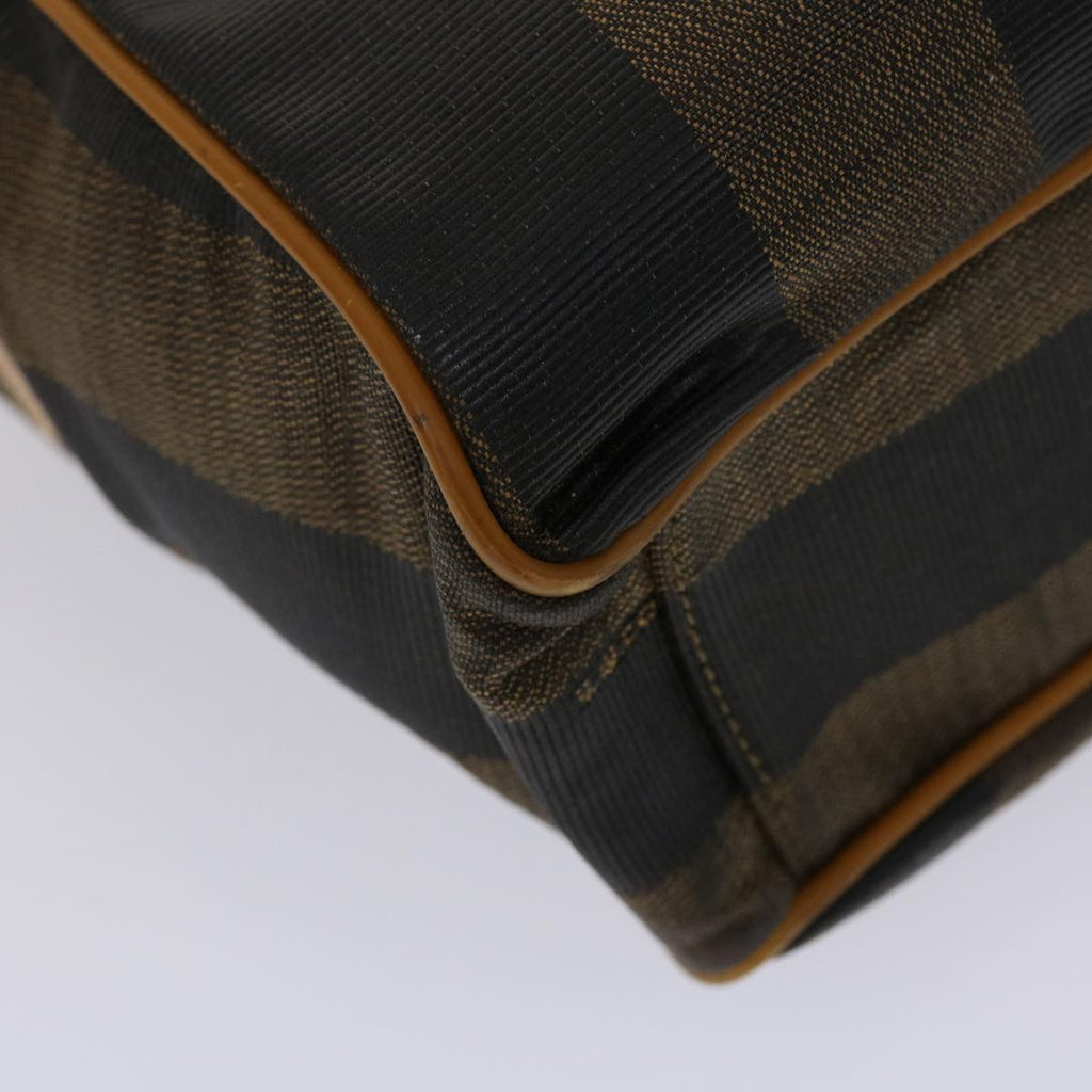 FENDI Pecan Canvas Hand Bag Black Brown yk7457
