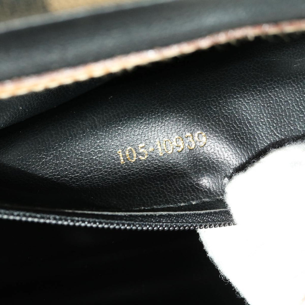 FENDI Pecan Canvas Hand Bag Black Brown yk7457