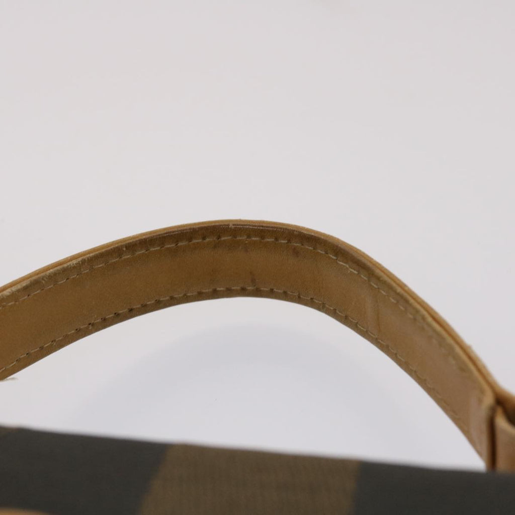 FENDI Pecan Canvas Hand Bag Black Brown yk7457