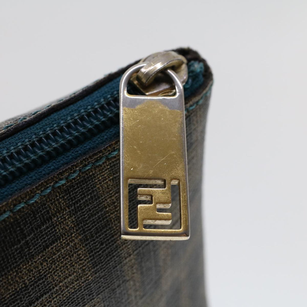 FENDI Zucca Canvas Pouch Black Brown yk7489