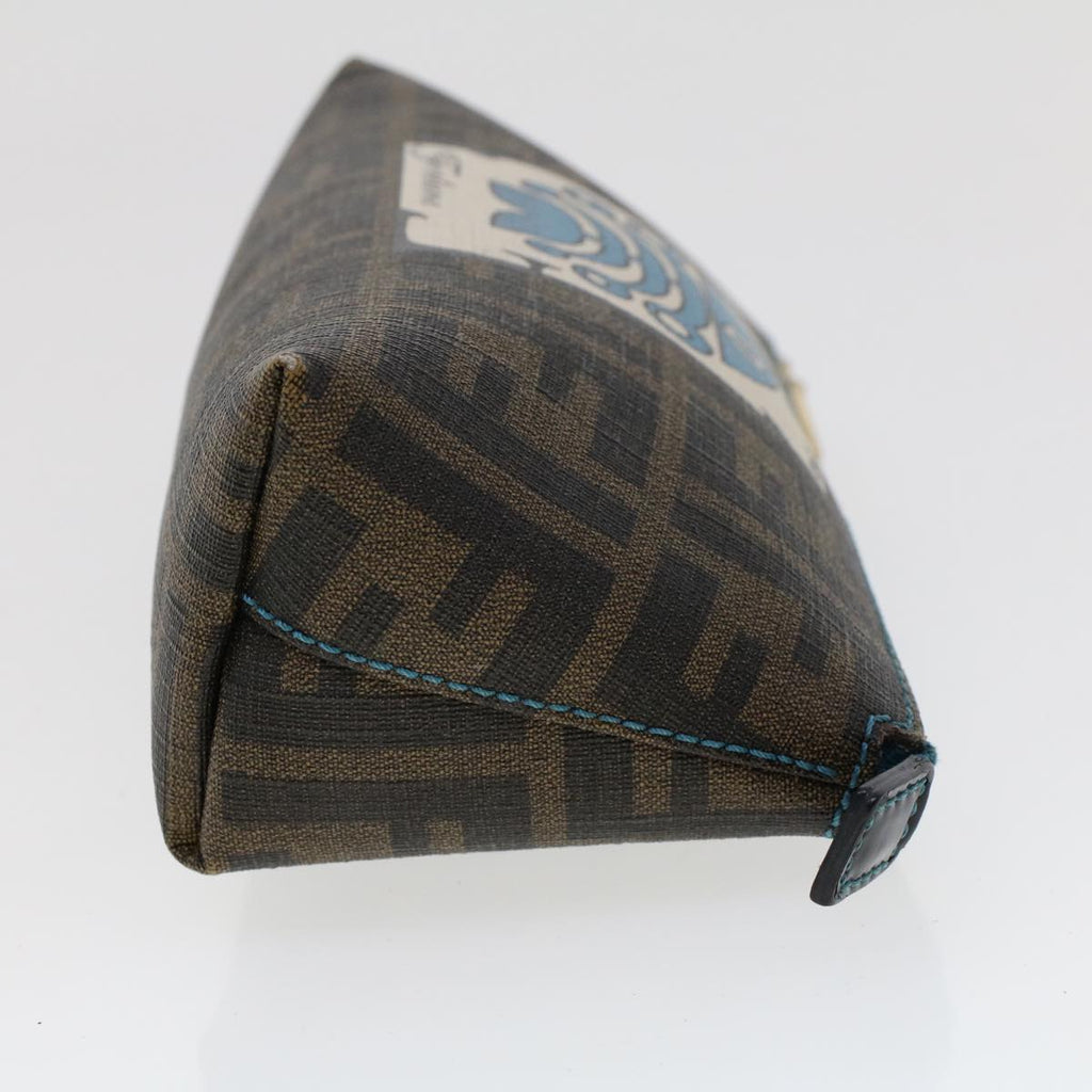 FENDI Zucca Canvas Pouch Black Brown yk7489